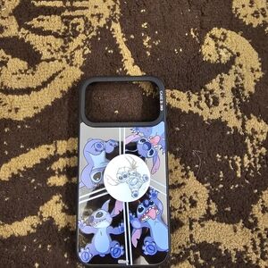 Casebang Stitch Themed Mirror Phone Case - Black iPhone 17 Pro Max